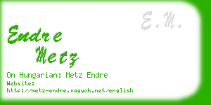 endre metz business card